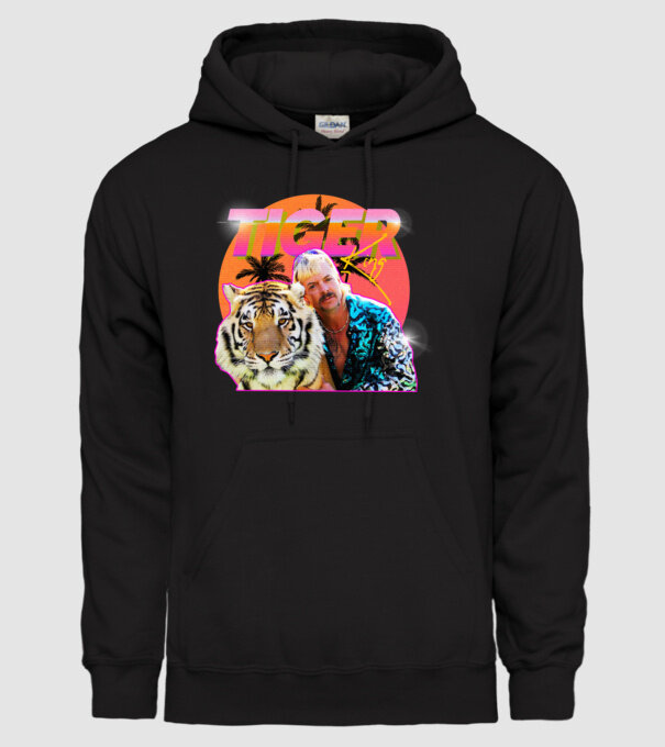 RETRO TIGER KING model negru pe tricou