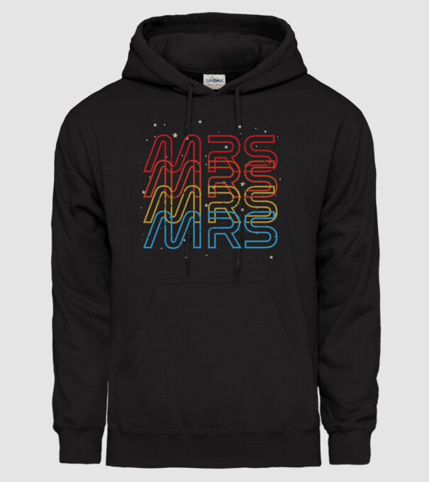 Retro vintage nasa couple mrs model negru pe tricou