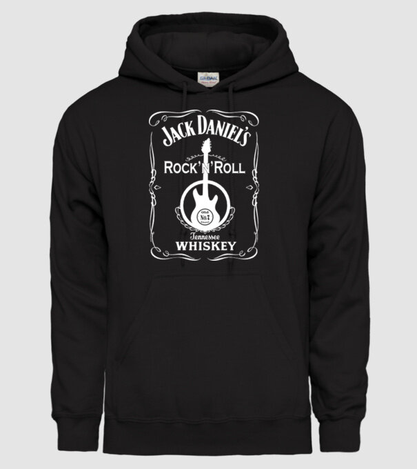 'Rock''n''Roll whiskey' model negru pe tricou