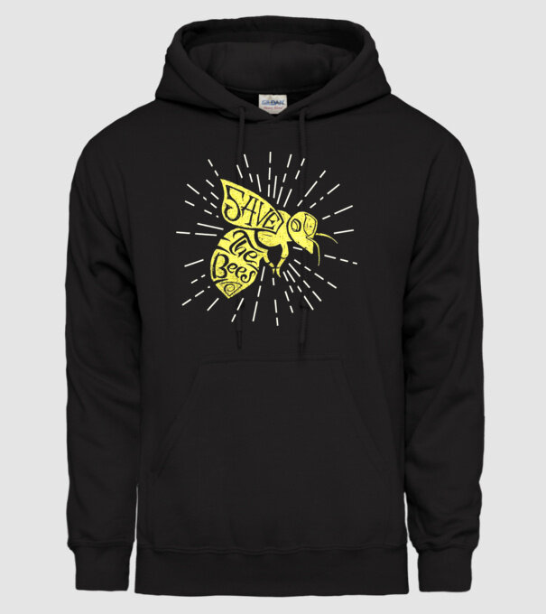 Save the bees model negru pe tricou