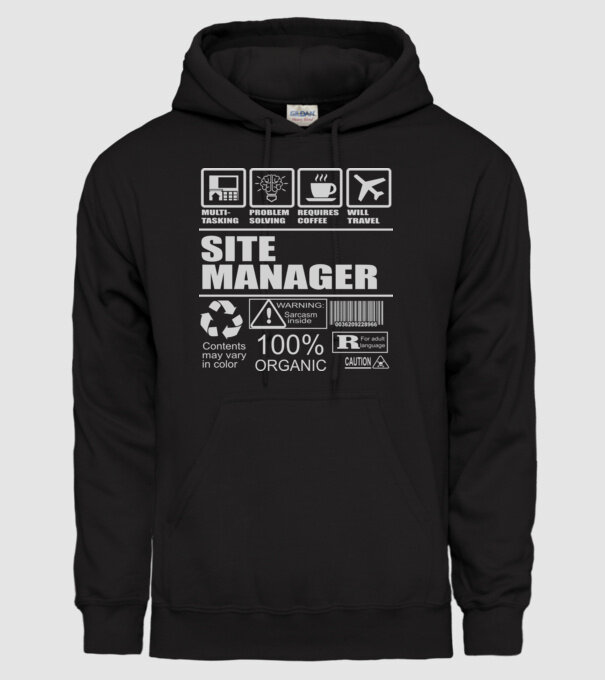 Site manager model negru pe tricou
