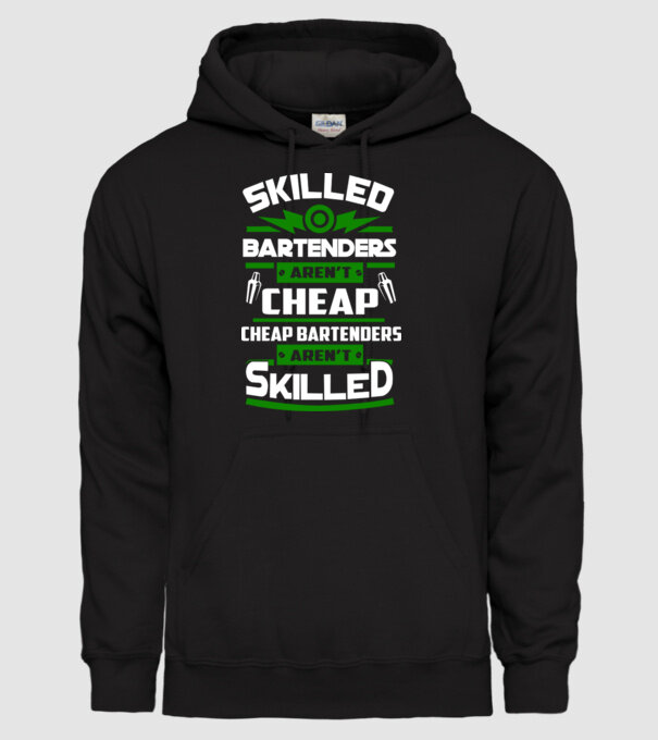 'Skilled bartenders aren''t cheap' model negru pe tricou