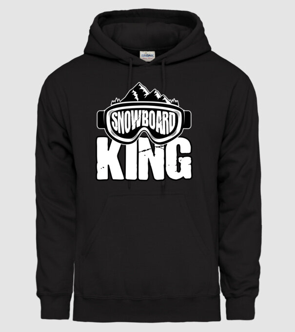 Snowboard king 01 model negru pe tricou