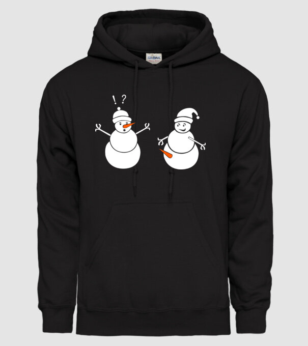 Snowman in action model negru pe tricou