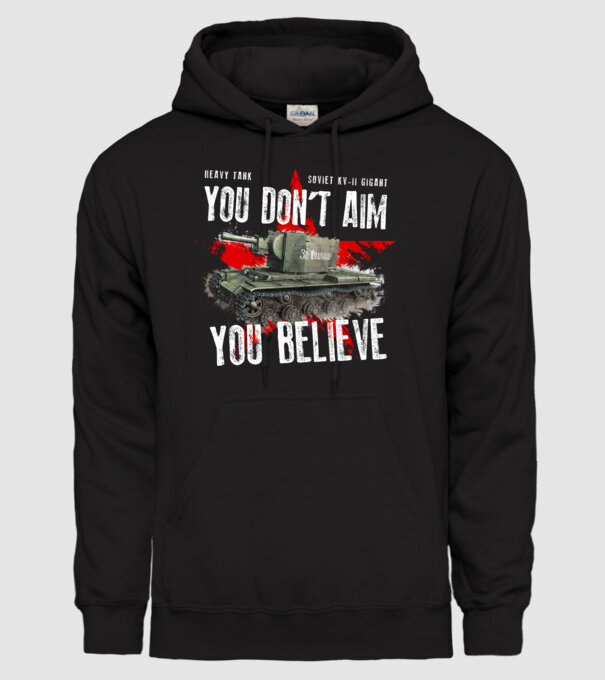 Soviet kv-II model negru pe tricou