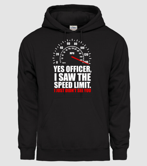 Speed limit model negru pe tricou