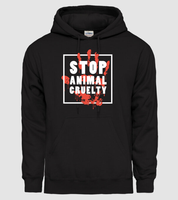 Stop animal cruelty model negru pe tricou