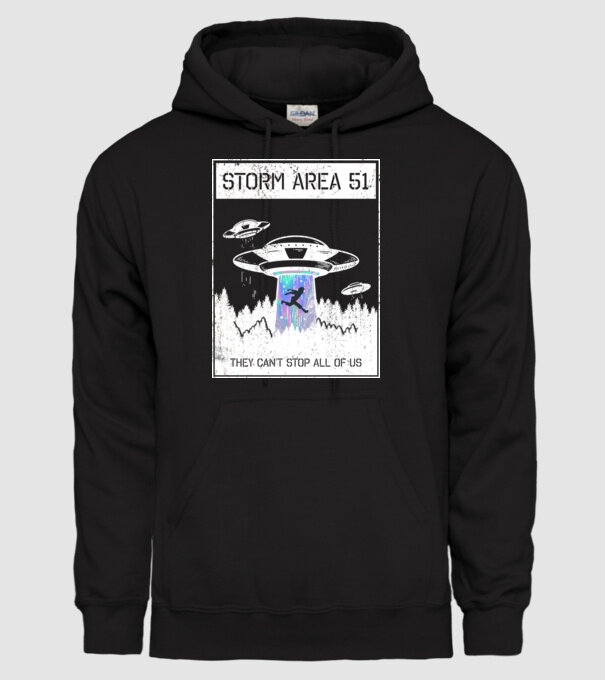 'Storm area 51 - They can''t stop all of us' model negru pe tricou