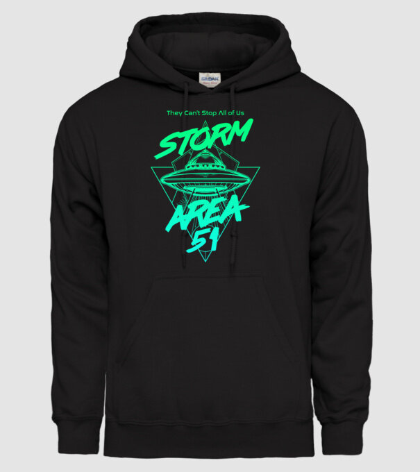 Storm area 51 ufo green model negru pe tricou