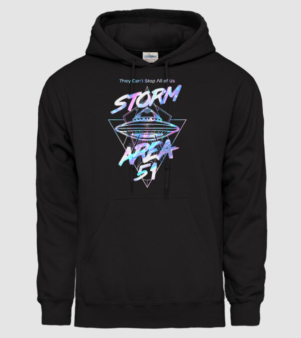 storm area 51 ufo holo model negru pe tricou