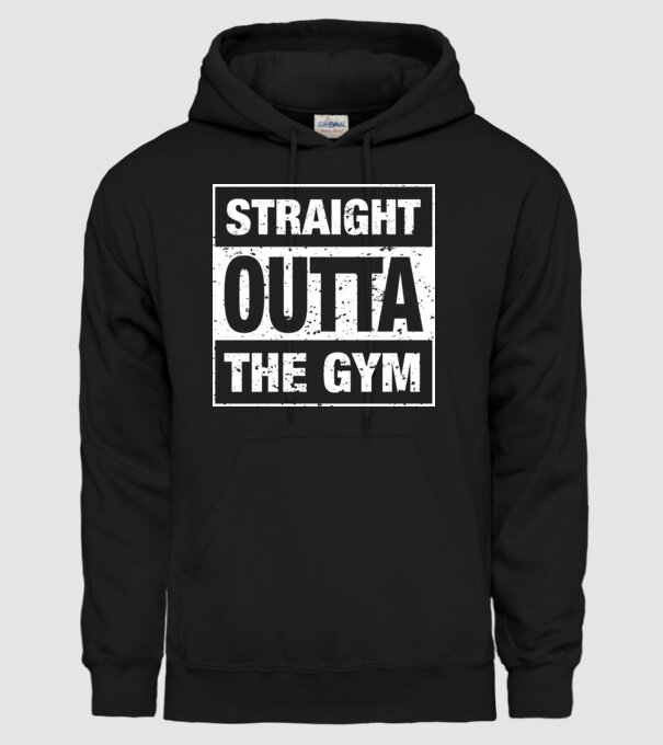Straight outta gym model negru pe tricou