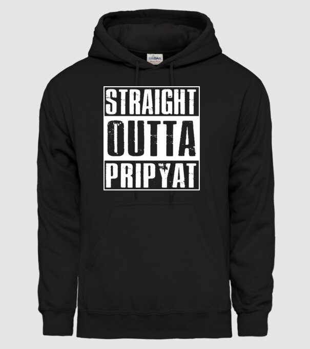 Straight outta pripyat model negru pe tricou