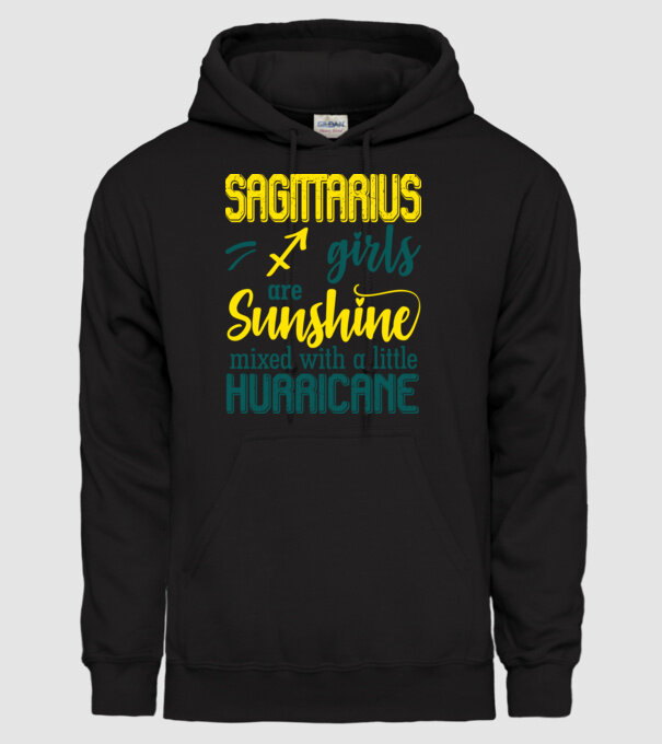Sunshine with Hurricane SAGITTARIUS model negru pe tricou