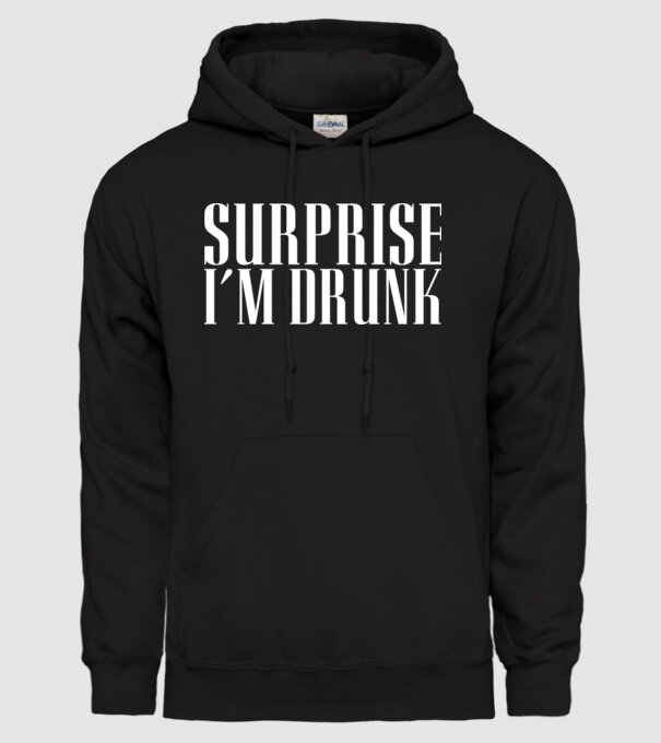 Surprise im drunk model negru pe tricou
