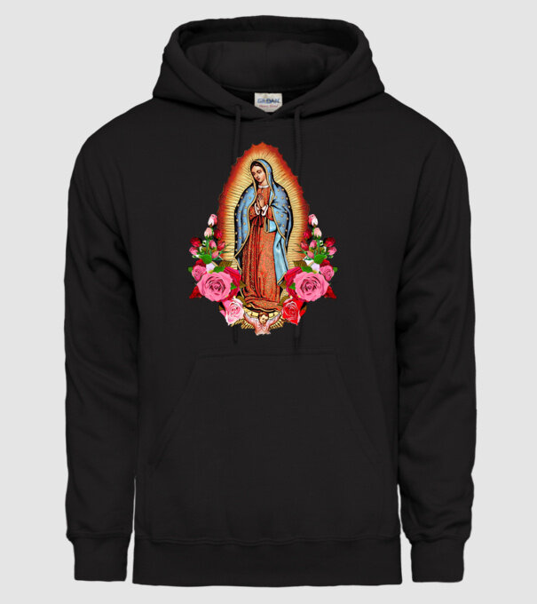 Fecioara Maria model negru pe tricou