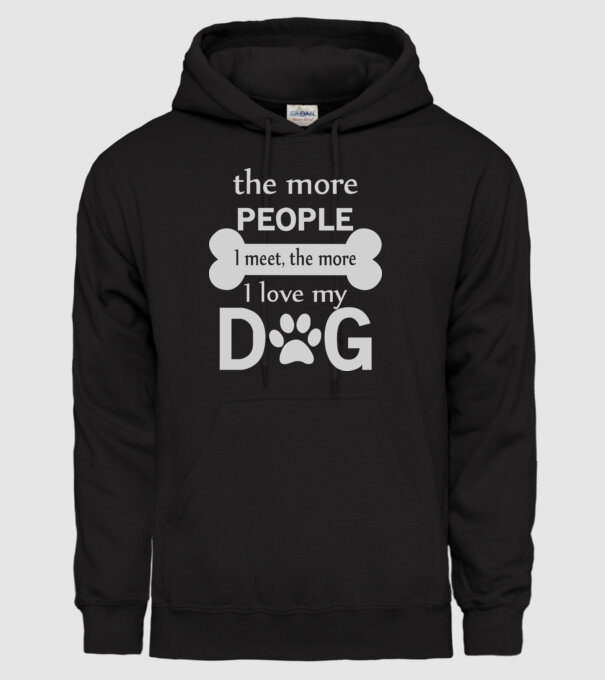 The more people i meet model negru pe tricou