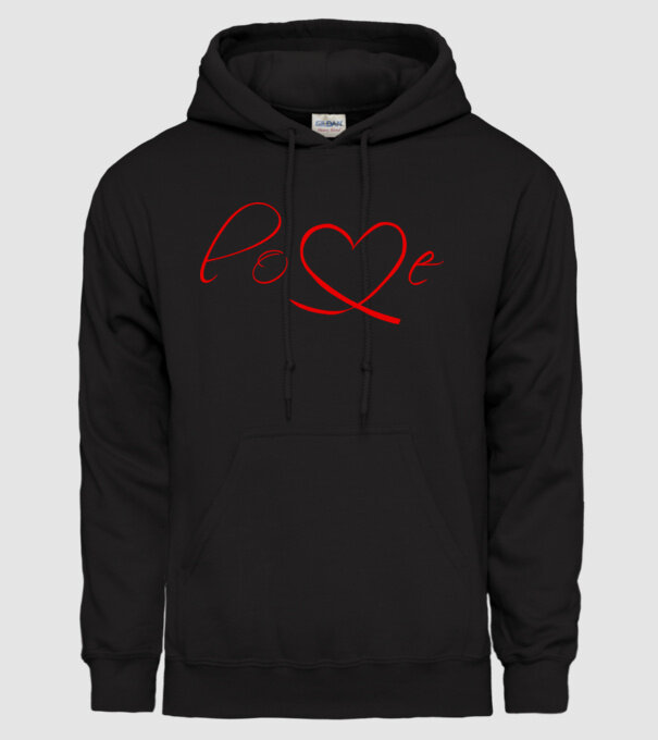 Love Valentines day model negru pe tricou