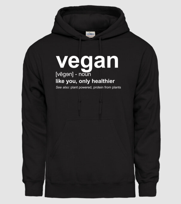 Vegan definition model negru pe tricou