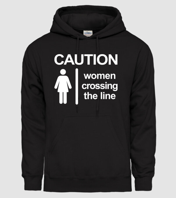 Atenție, femeie care depășește barierele model negru pe tricou