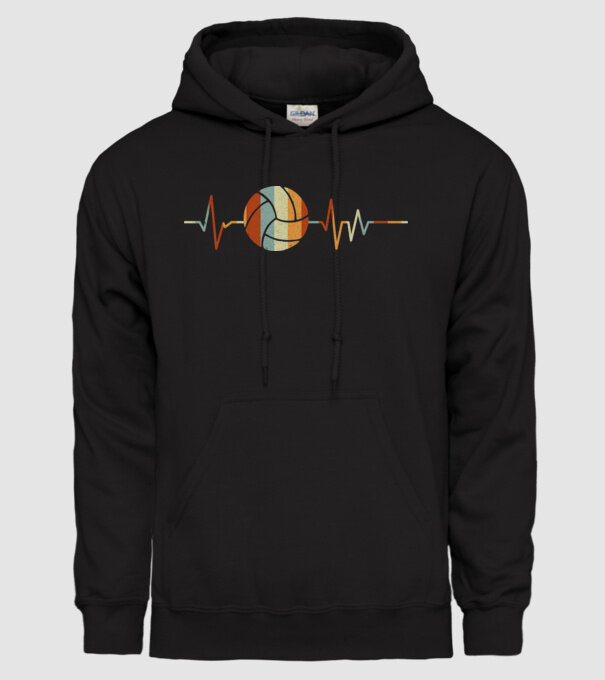 Volleyball heartbeat model negru pe tricou
