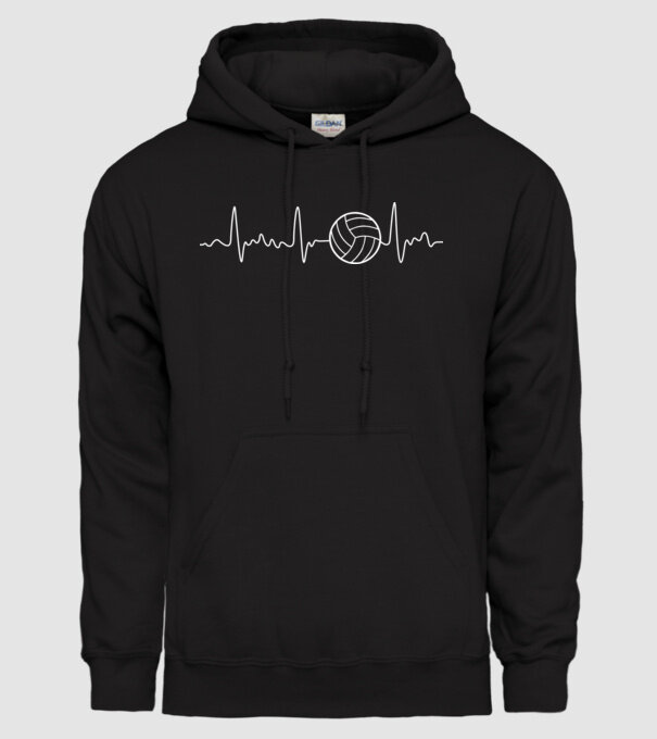 Volleyball heartbeat model negru pe tricou