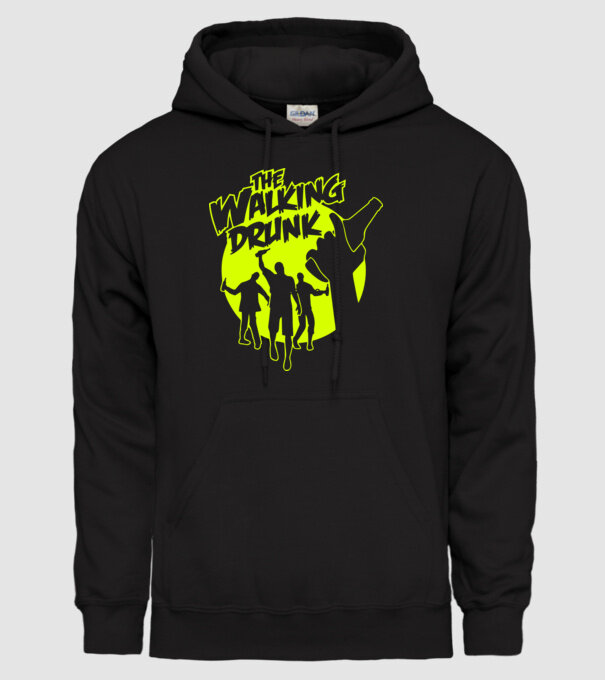 Walking Drunk model negru pe tricou