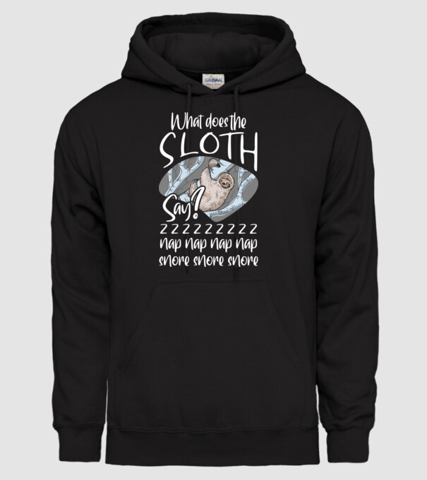 what does the sloth say model negru pe tricou