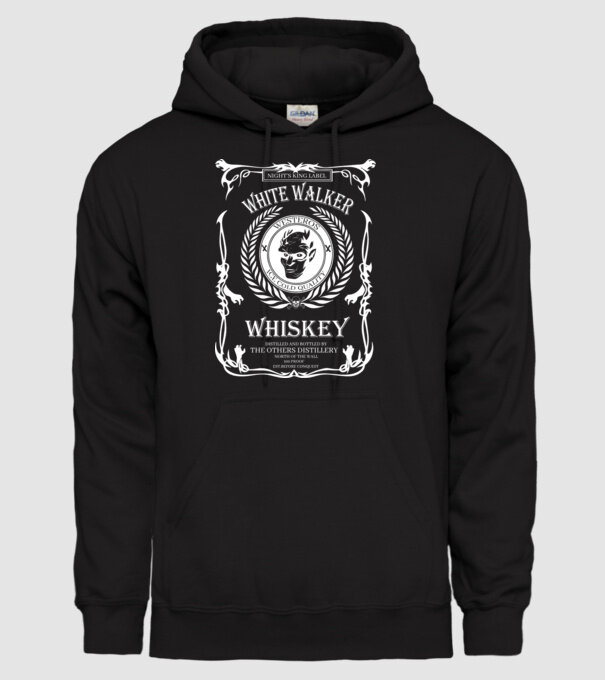 Whiskey White Walker model negru pe tricou