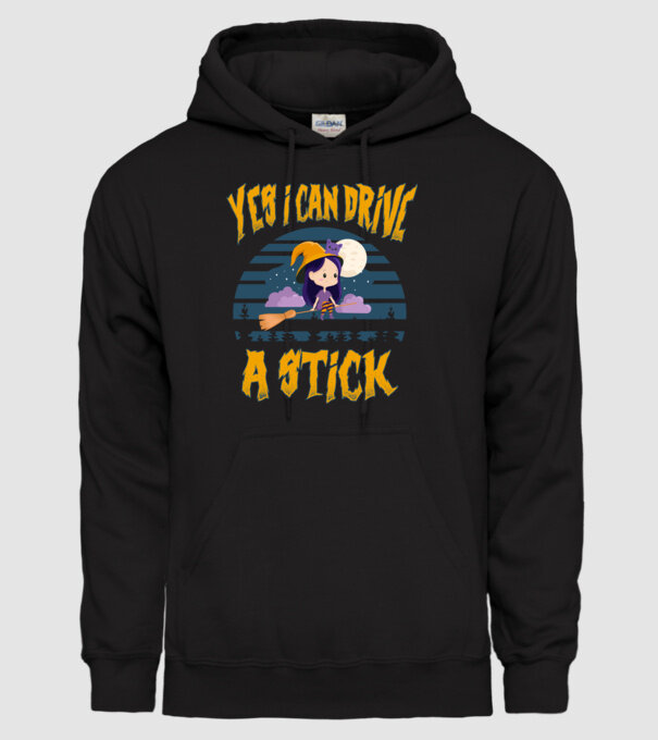 Yes, i can drive a stick model negru pe tricou