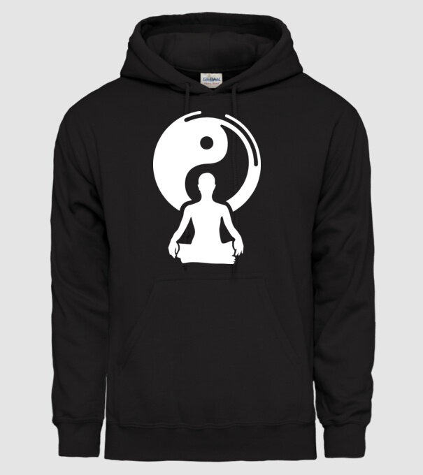 Meditație Yin yang model negru pe tricou