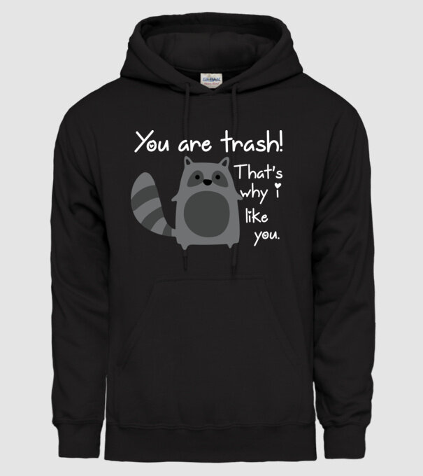 You are trash! model negru pe tricou