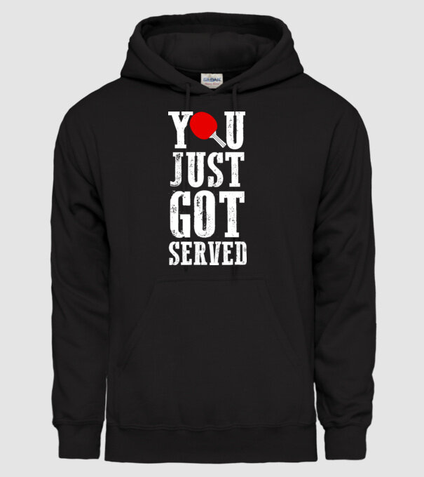You just got served model negru pe tricou