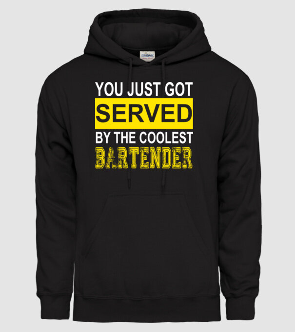 You just got served by the coolest bartender model negru pe tricou