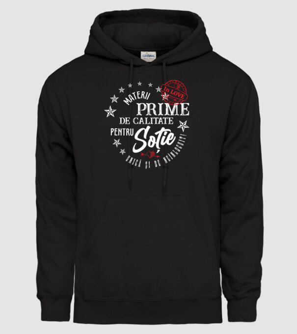 00_Materii prime de calitate pentru soție model negru pe tricou