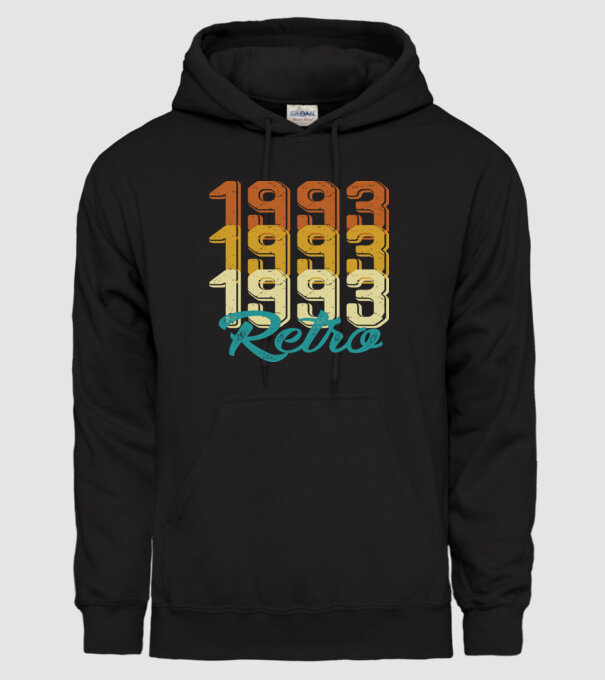 1993 retro model negru pe tricou