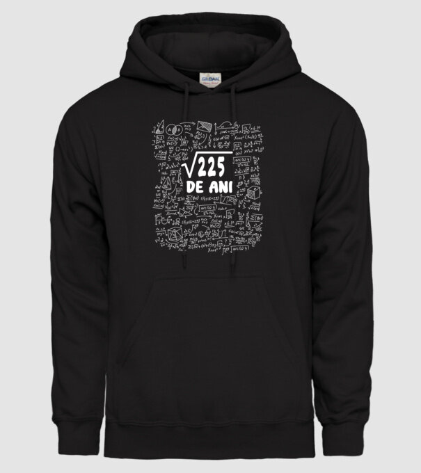 √225 de ani model negru pe tricou