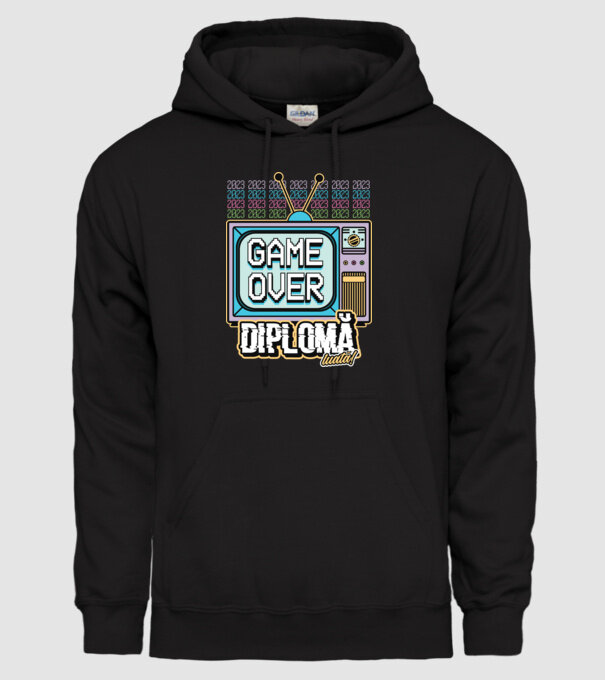 Absolvire retro diplomă model negru pe tricou