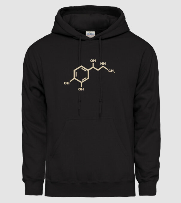 Adrenalin model negru pe tricou