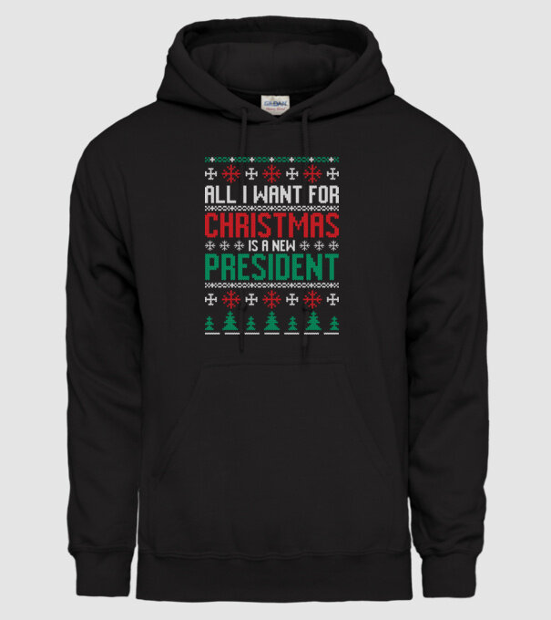 All I want for christmas model negru pe tricou