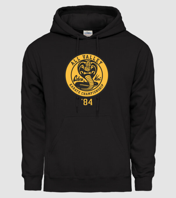 all valley karate cobra kai model negru pe tricou