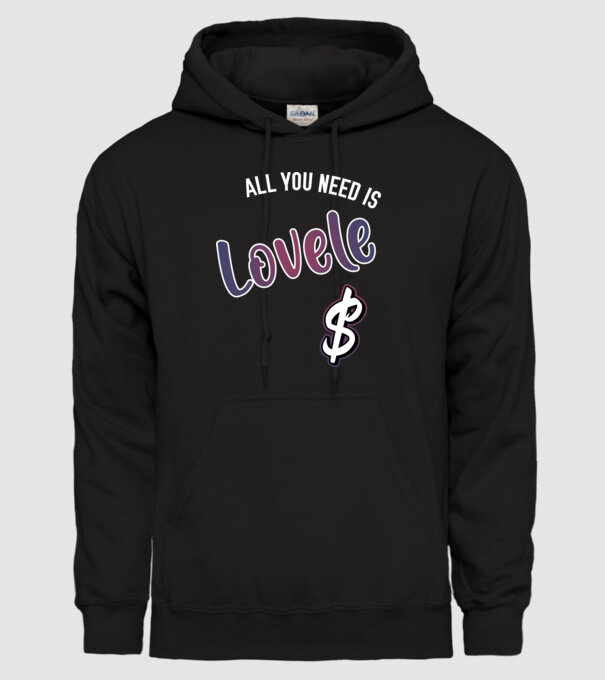 All you need is lovele model negru pe tricou
