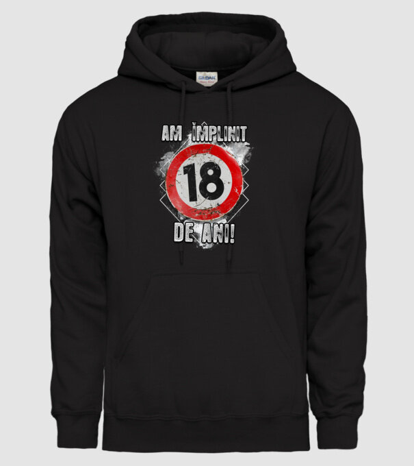 Am împlinit 18 de ani! model negru pe tricou