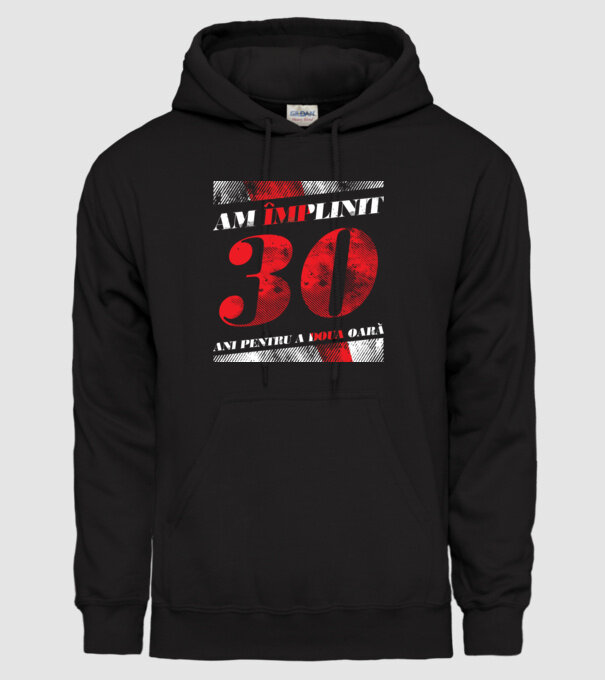 Am împlinit 30 ani pentru a doua oară model negru pe tricou