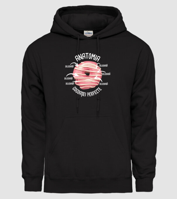 anatomia gogoașei perfecte: delicioasă model negru pe tricou