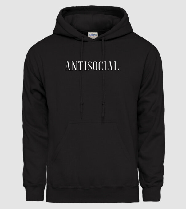 Antisocial model negru pe tricou