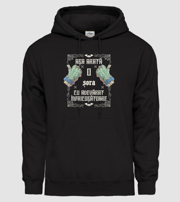 Așa arată o SORĂ cu adevărat înfricoșătoare model negru pe tricou