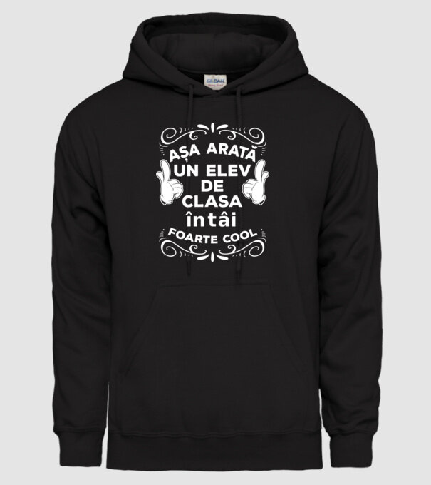 Așa arată un elev de clasa întâi foarte cool model negru pe tricou