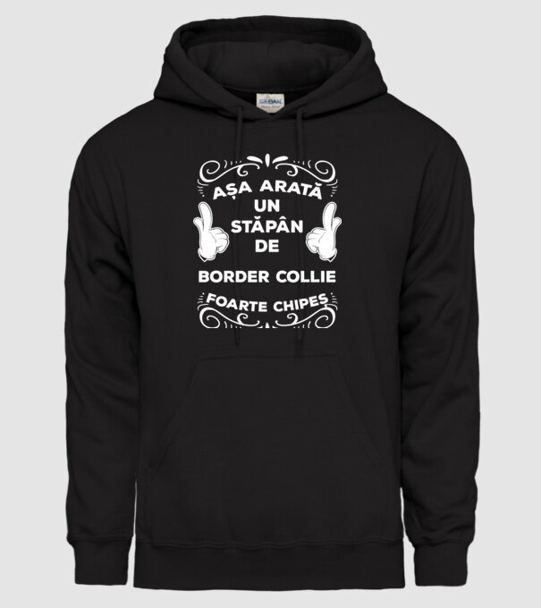 Așa arată un stăpân de Border Collie foarte chipeș model negru pe tricou