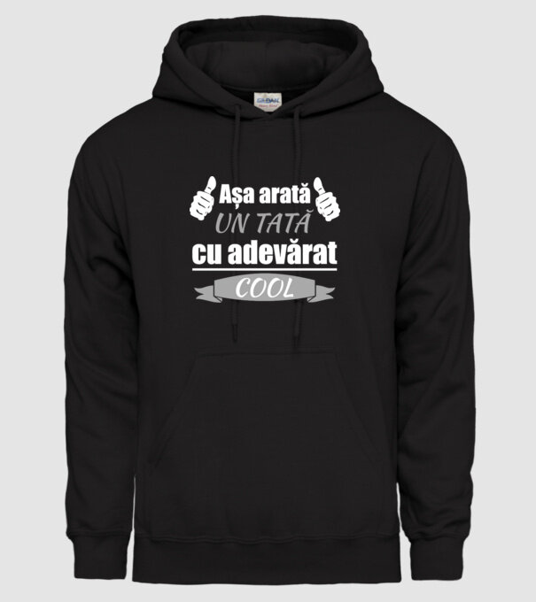 Așa arată un tată cu adevărat cool model negru pe tricou
