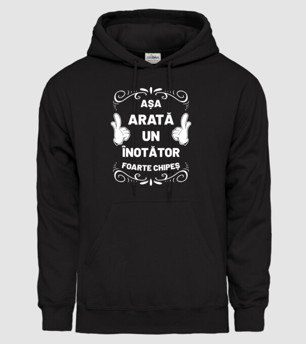 Așa arată un ÎNOTĂTOR foarte chipeș model negru pe tricou